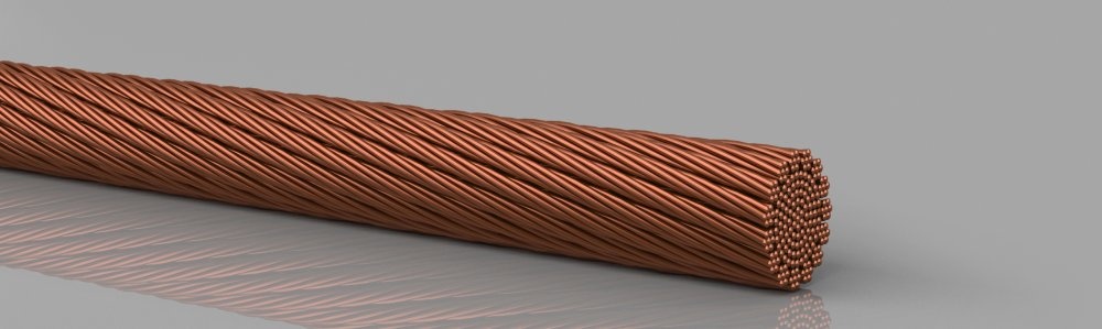 Copper round ropes  extremely flexible, bare
